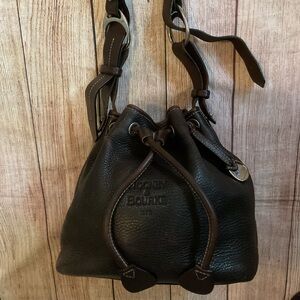 Vintage brown leather Dooney & Bourke shoulder bucket bag
